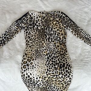 Zara Leopard Print Long Sleeve Dress